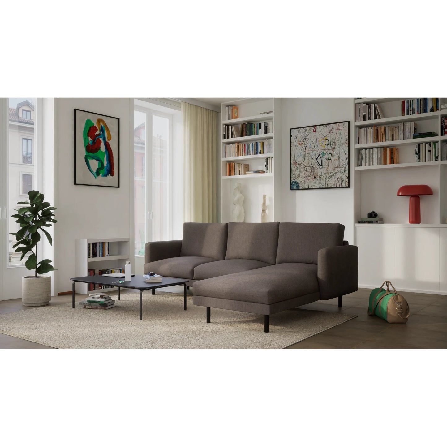4-Seater Right Corner Sofa BRERA - Taupe