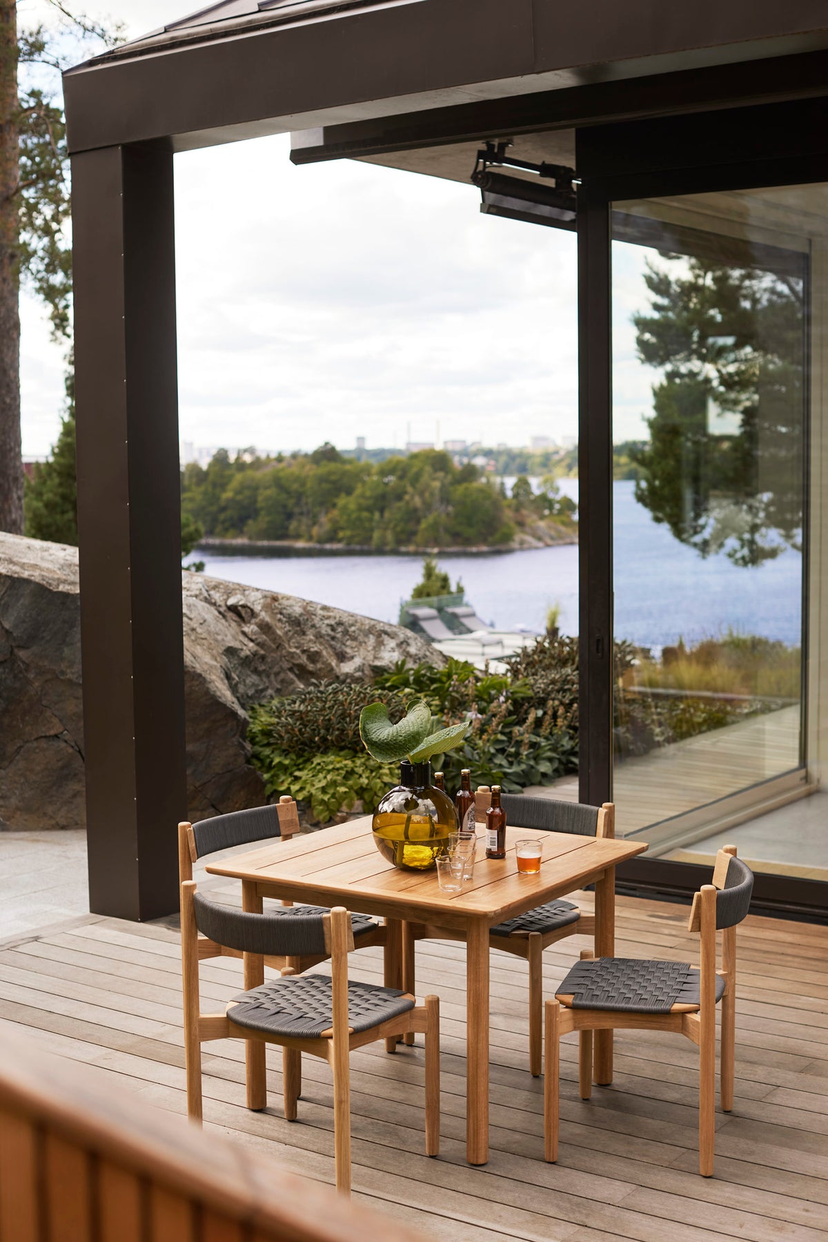 Koster dining chair on a terrace