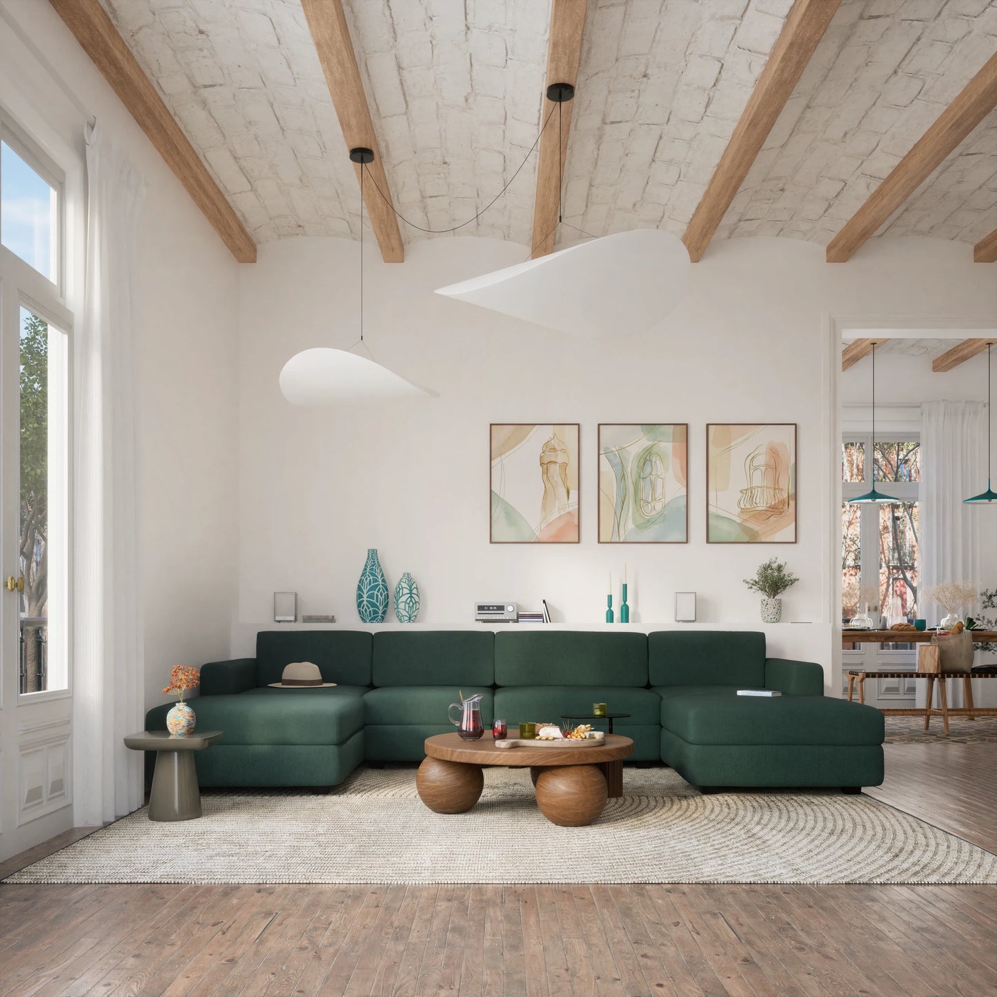 Modular Sofa GRACIA - Large Single Module - Green
