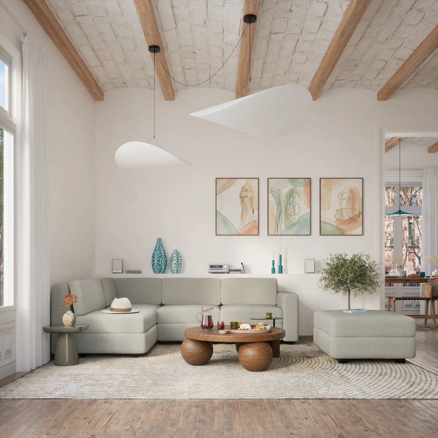 Modular Sofa GRACIA - Single Module - Beige Grey
