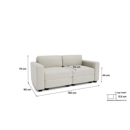 2-Seater Modular Sofa GRACIA - Cream Beige