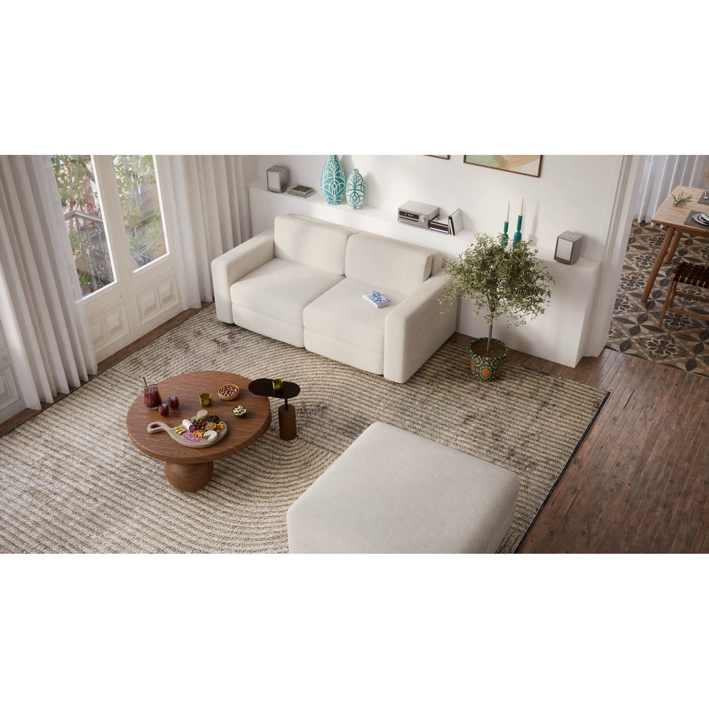 2-Seater Modular Sofa GRACIA - Cream Beige