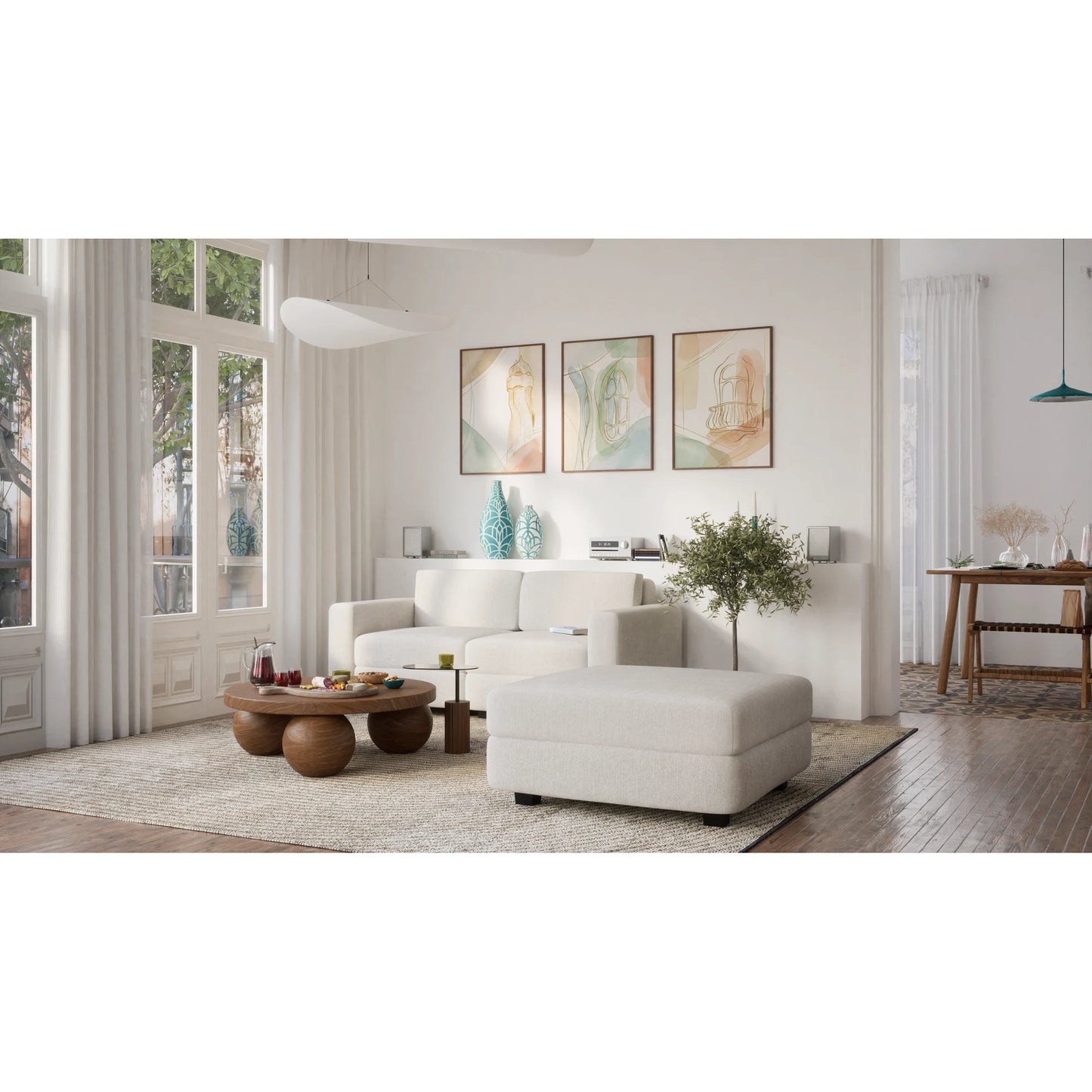 2-Seater Modular Sofa GRACIA - Cream Beige