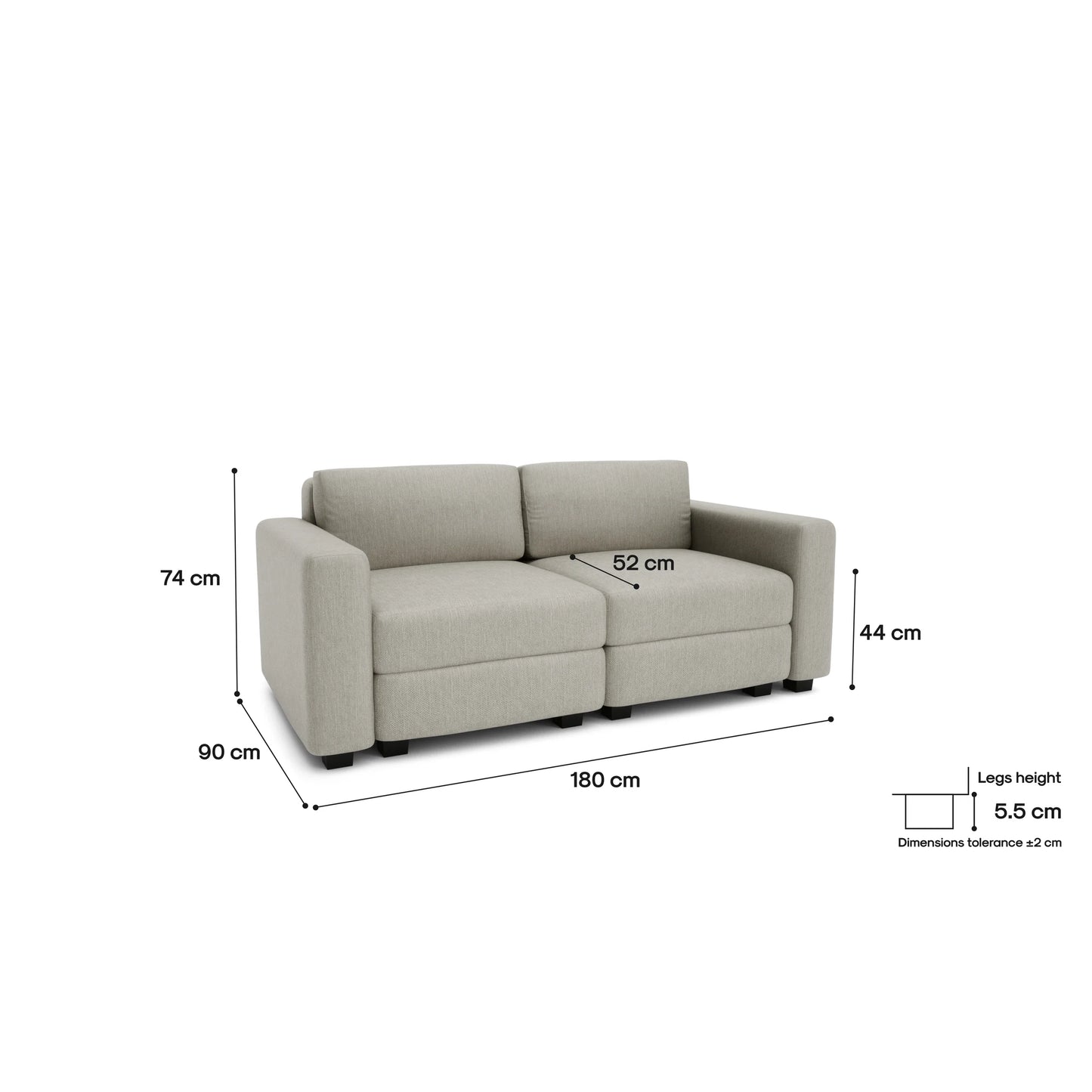 2-Seater Modular Sofa GRACIA