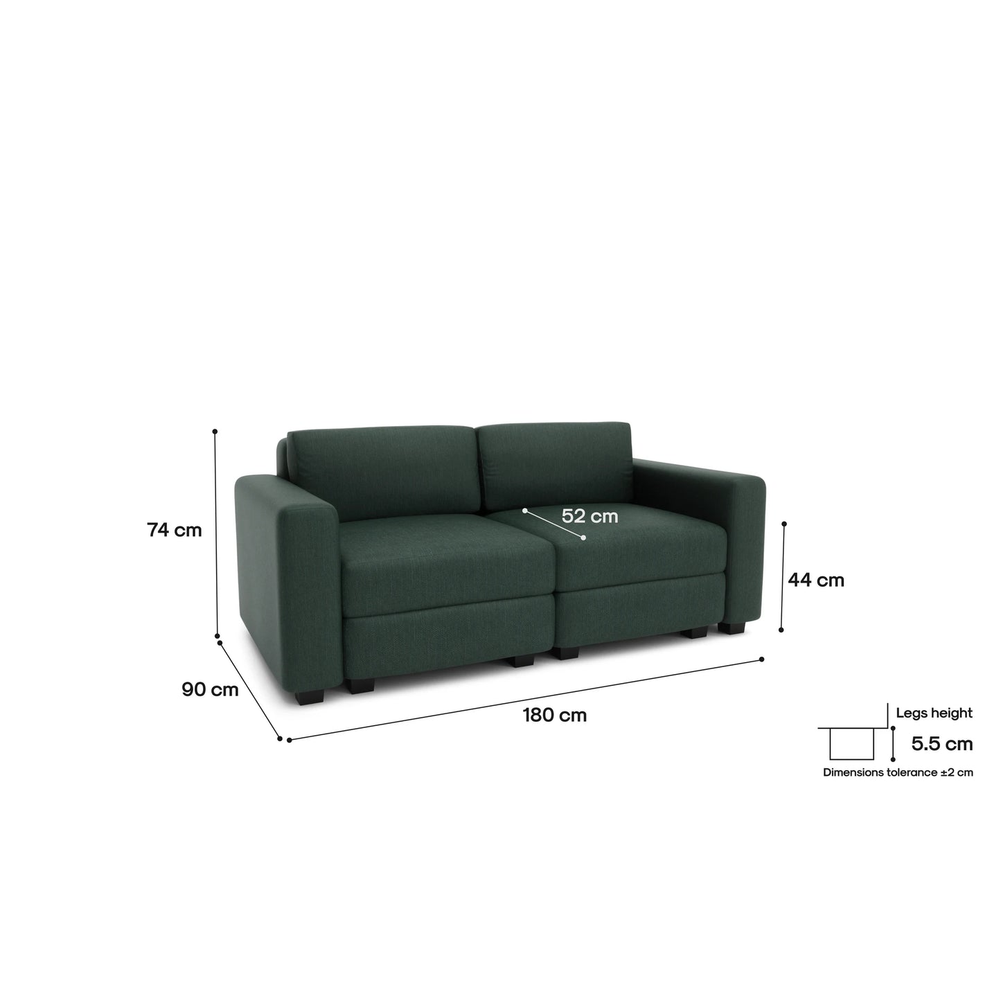 2-Seater Modular Sofa GRACIA