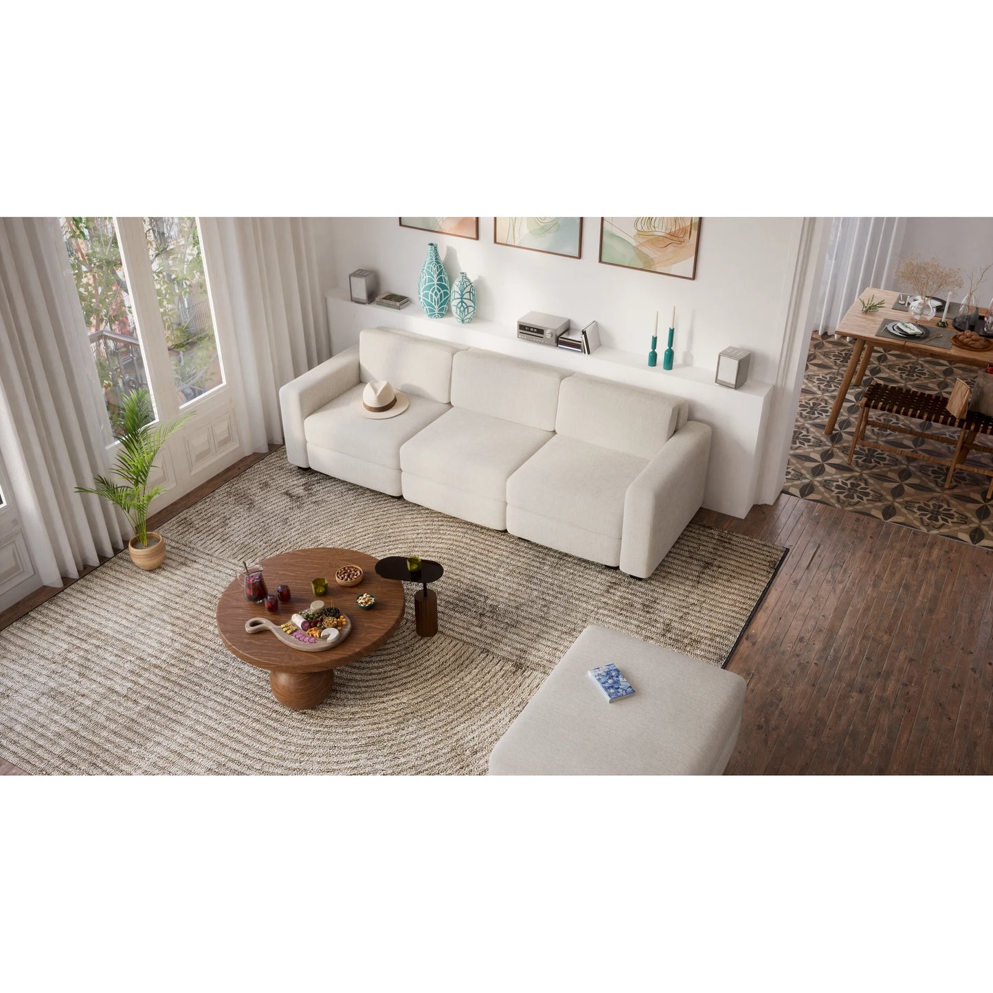 3-Seater Modular Sofa GRACIA - Cream Beige