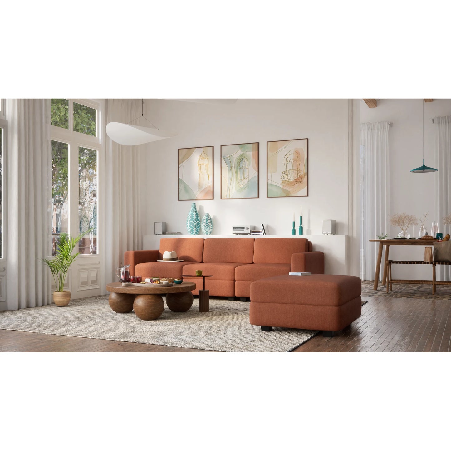 3-Seater Modular Sofa GRACIA - Terracotta