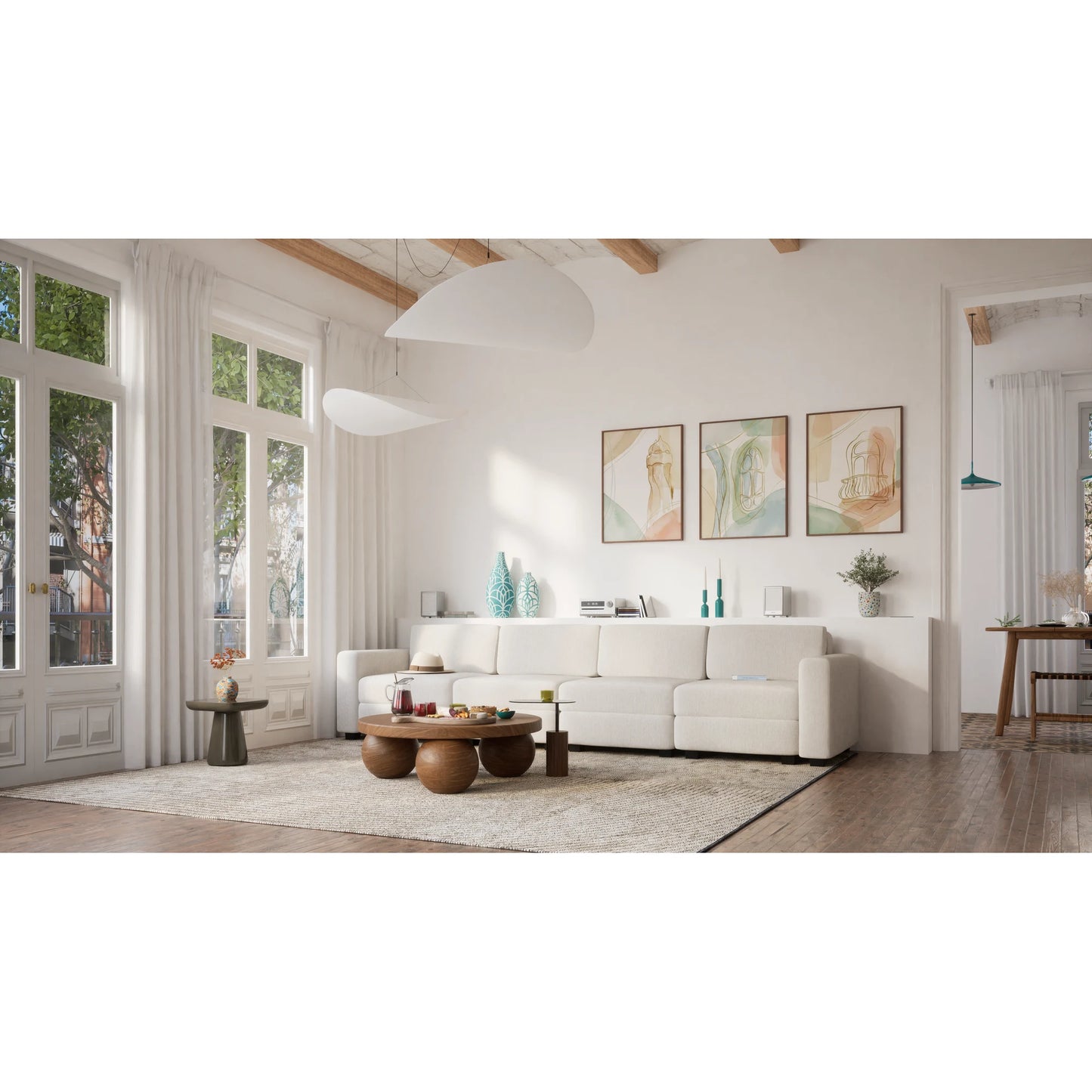 4-Seater Modular Sofa GRACIA - Cream Beige