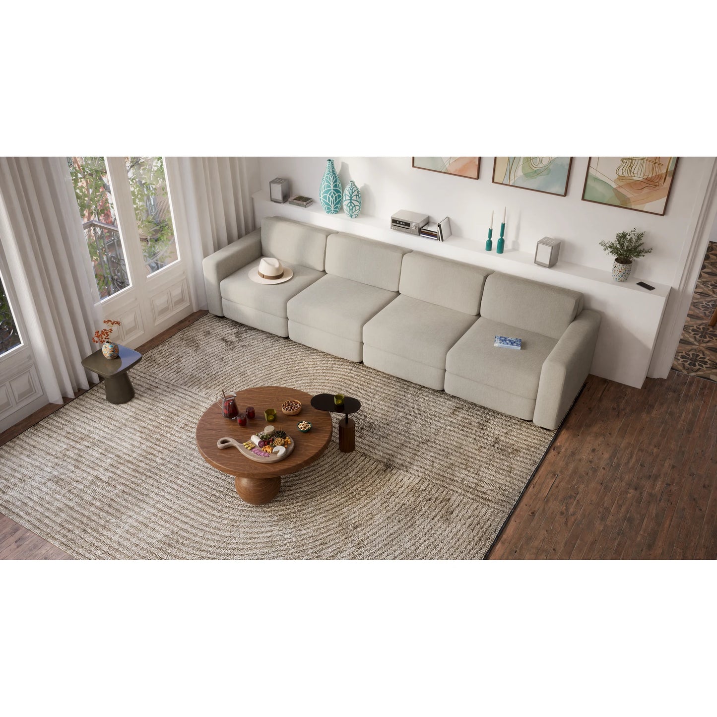 4-Seater Modular Sofa GRACIA - Beige Grey