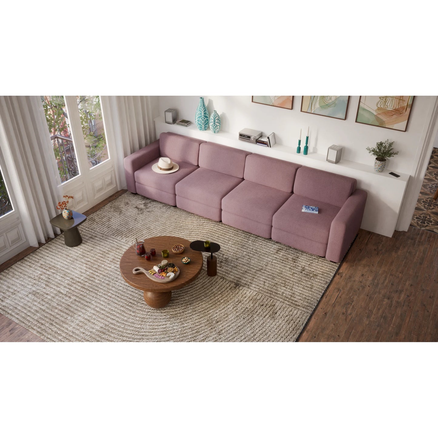 4-Seater Modular Sofa GRACIA - Dusty Pink