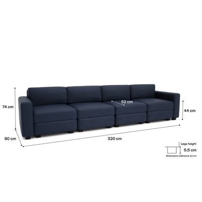 4-Seater Modular Sofa GRACIA - Dark Blue