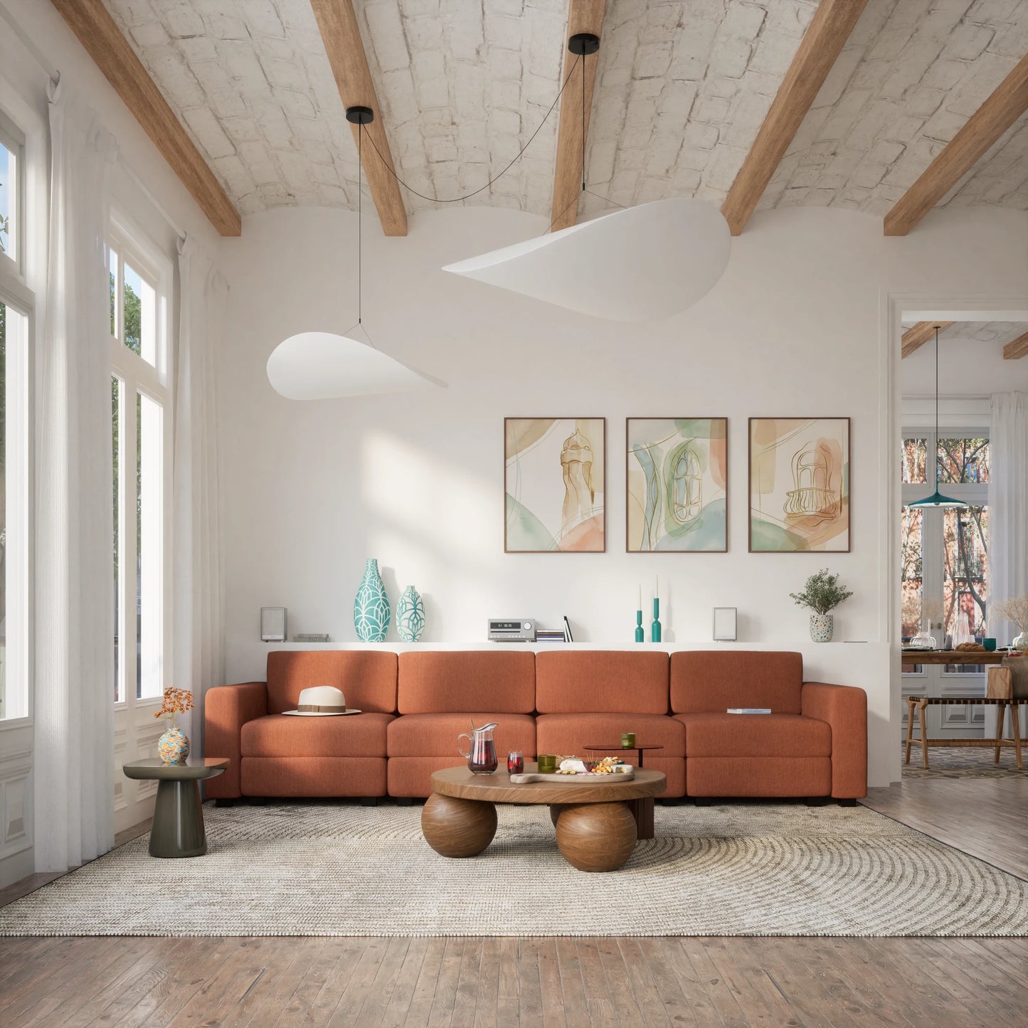 4-Seater Modular Sofa GRACIA - Terracotta