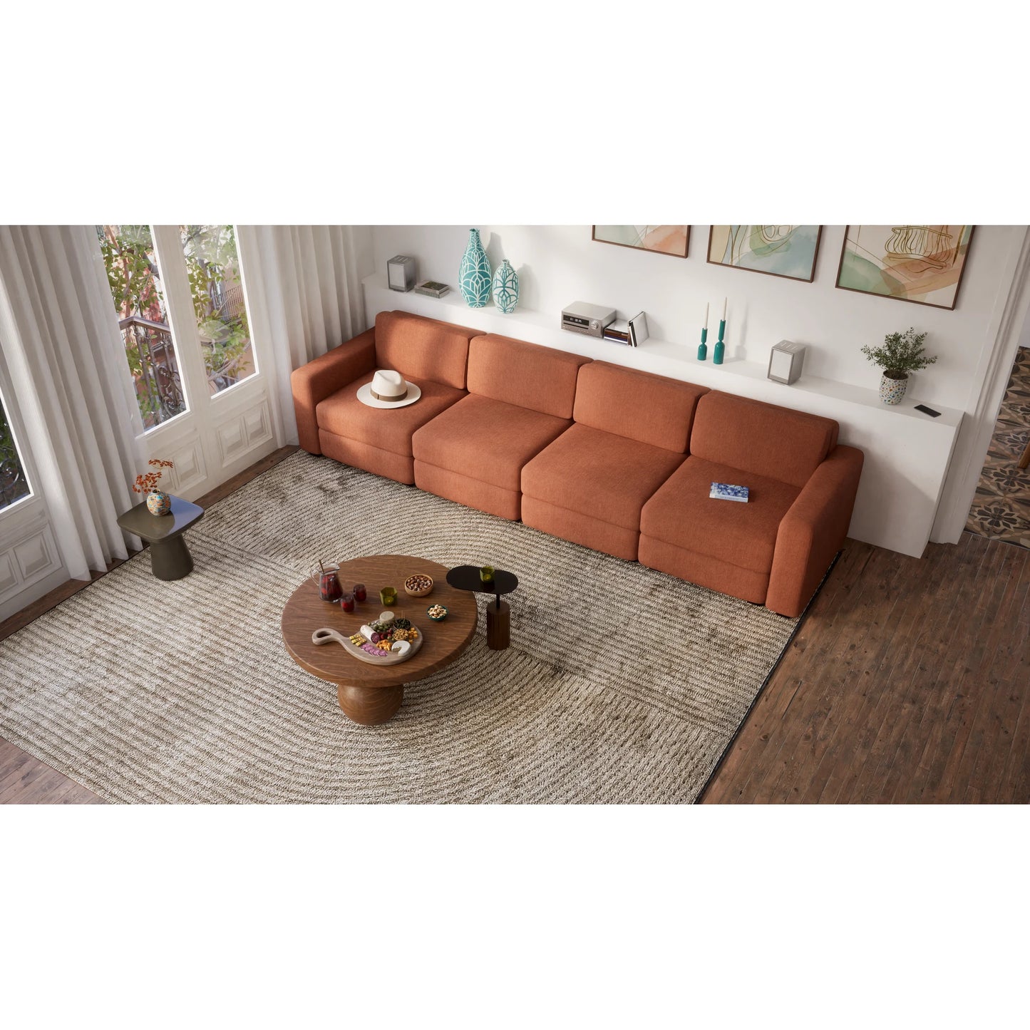 4-Seater Modular Sofa GRACIA - Terracotta