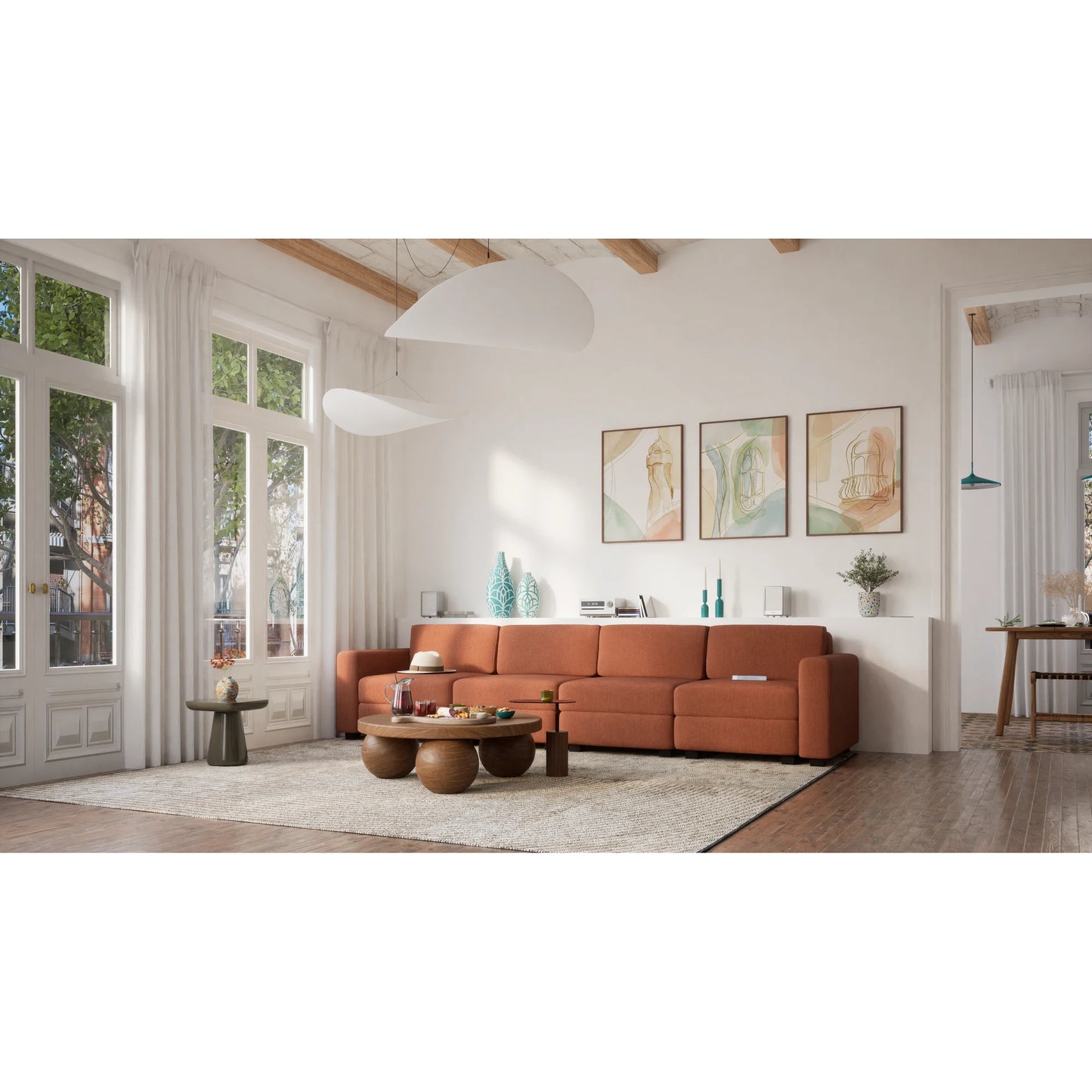 4-Seater Modular Sofa GRACIA - Terracotta