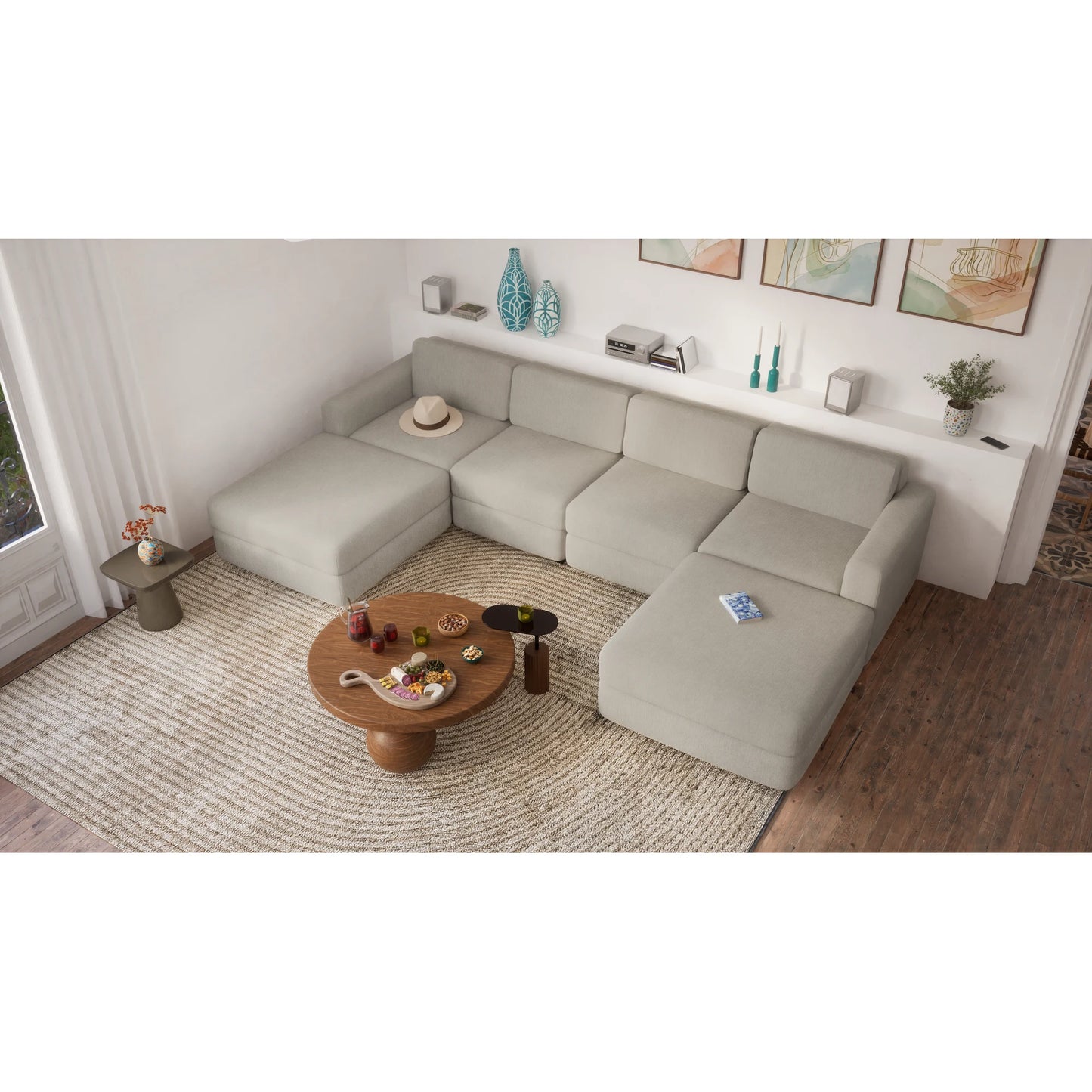 Modular Sofa GRACIA - U-shaped 180 x 320 x 180 cm - Beige Grey