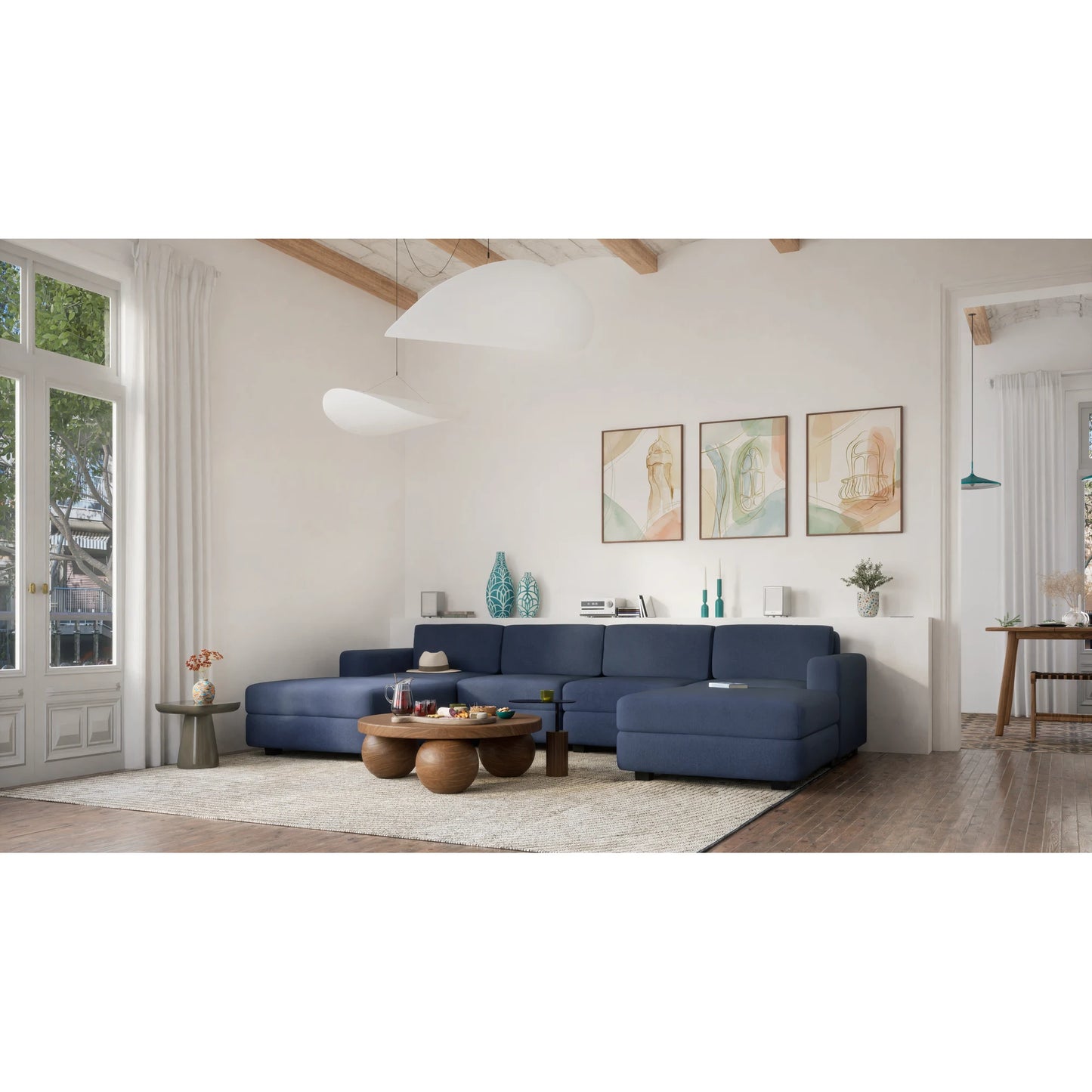 Modular Sofa GRACIA - U-shaped 180 x 320 x 180 cm - Dark Blue