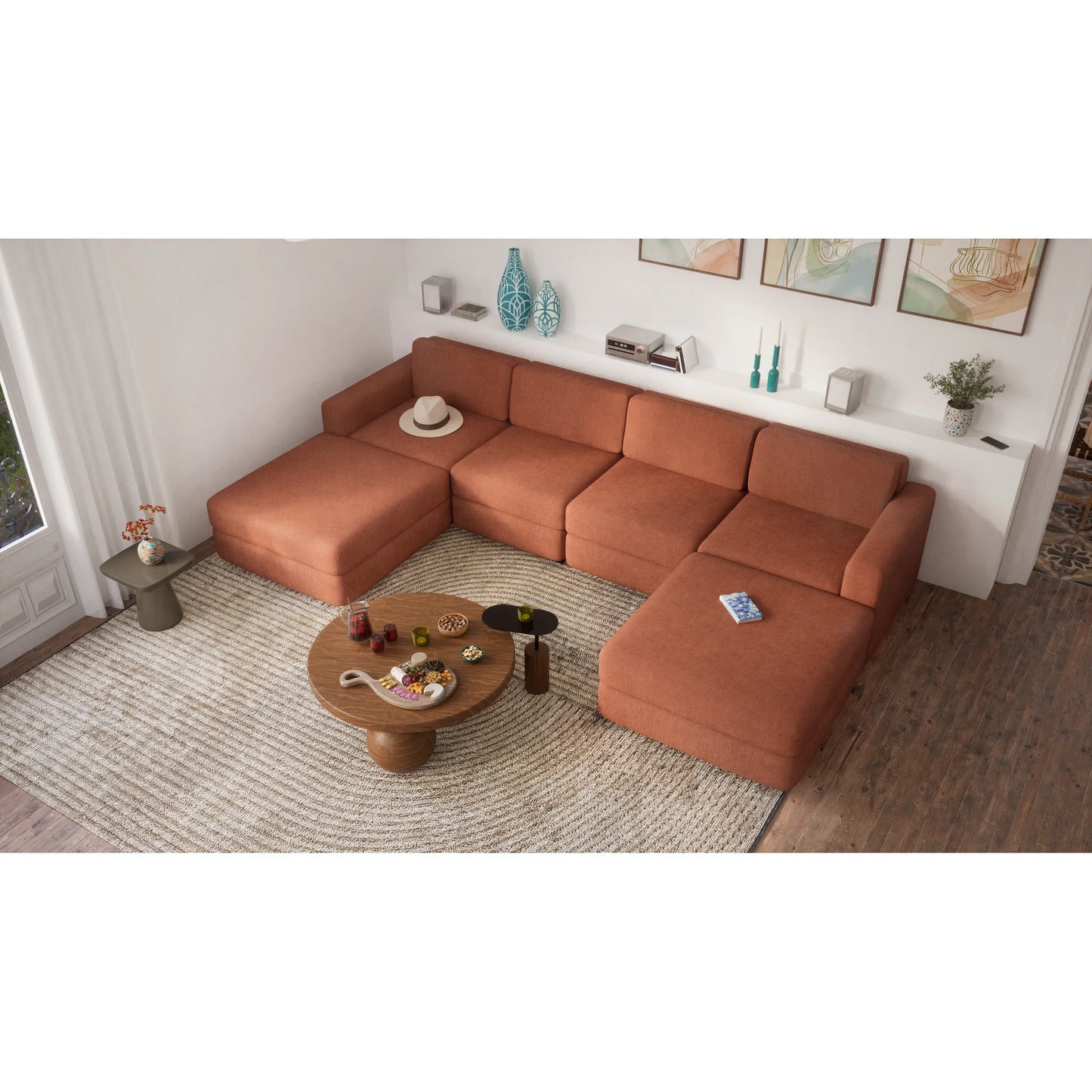 Modular Sofa GRACIA - U-shaped 180 x 320 x 180 cm - Terracotta