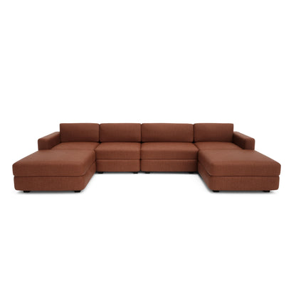 Modular Sofa GRACIA - U-shaped 180 x 340 x 180 cm - Terracotta