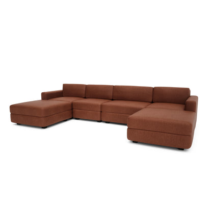 Modular Sofa GRACIA - U-shaped 180 x 340 x 180 cm - Terracotta
