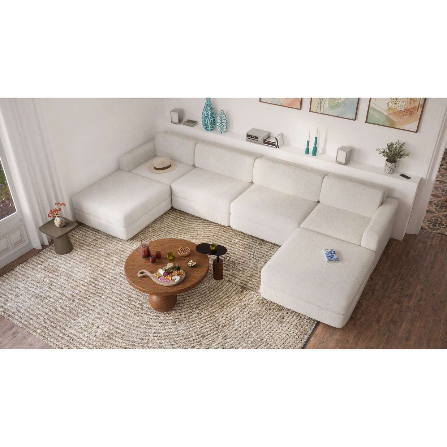 Modular Sofa GRACIA - U-shaped 180 x 360 x 180 cm - Cream Beige