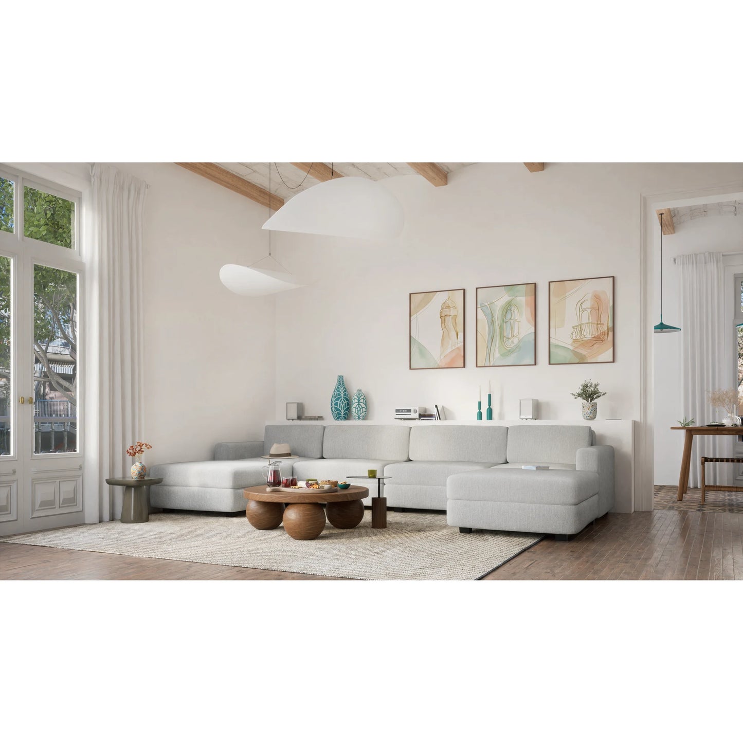 Modular Sofa GRACIA - U-shaped 180 x 360 x 180 cm - Grey