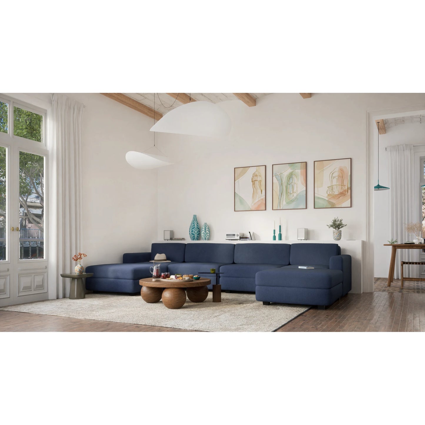 Modular Sofa GRACIA - U-shaped 180 x 360 x 180 cm - Dark Blue