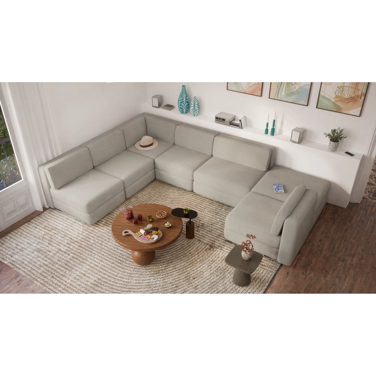 Modular Sofa GRACIA - U-shaped 160 x 340 x 230 cm - Beige Grey