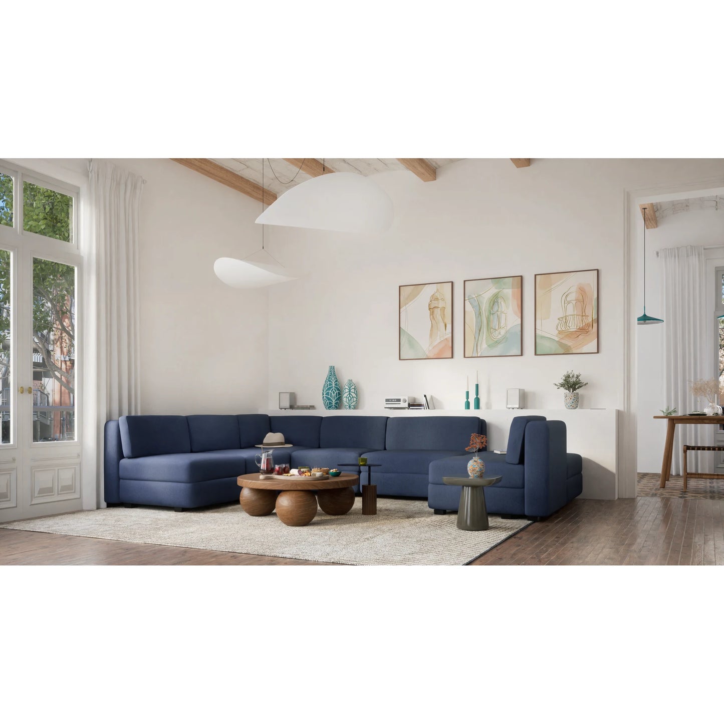 Modular Sofa GRACIA - U-shaped 160 x 340 x 230 cm - Dark Blue