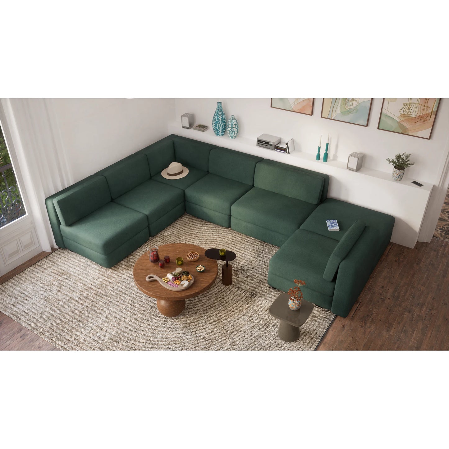 Modular Sofa GRACIA - U-shaped 160 x 340 x 230 cm - Green