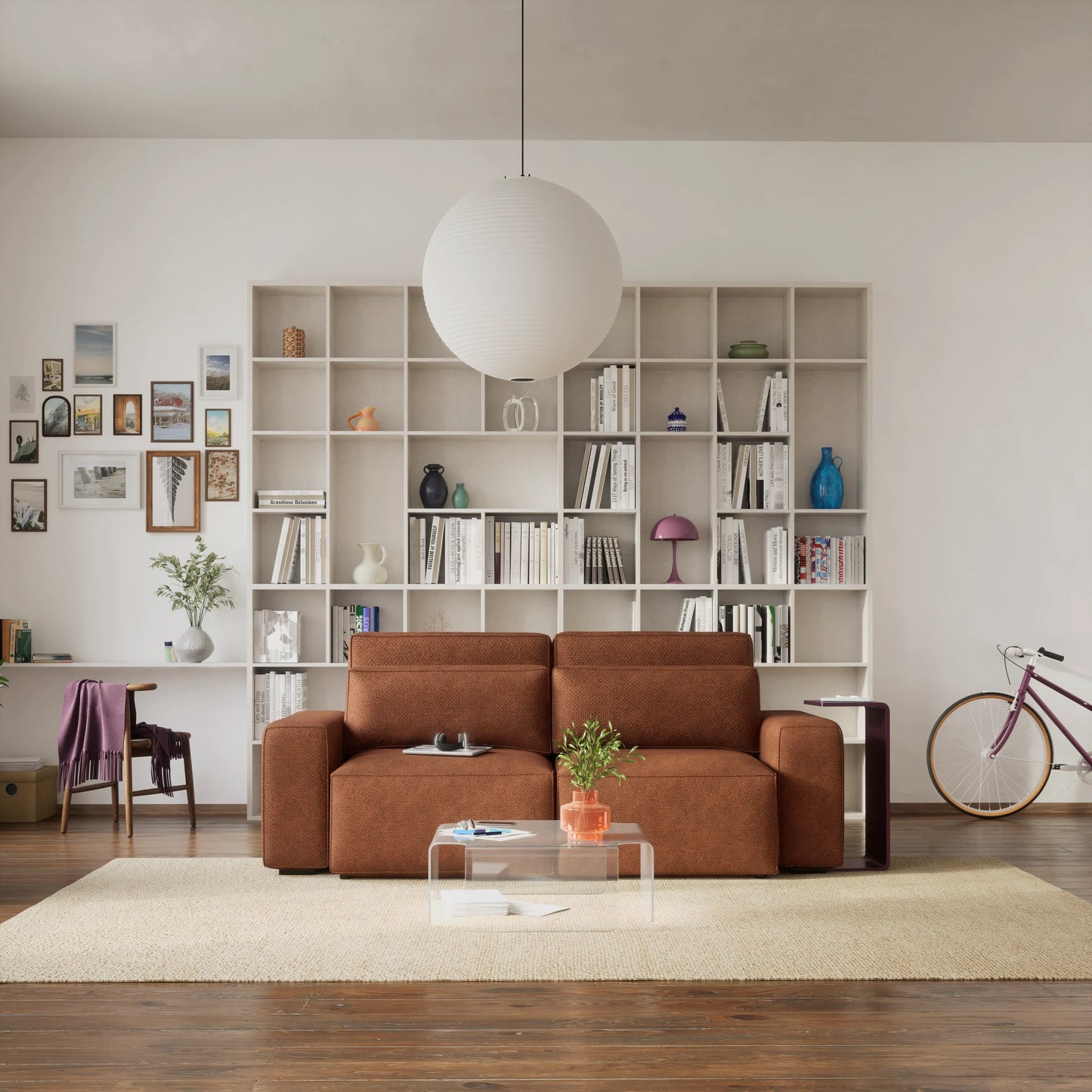 3-Seater Sofa Bed JORDAAN - Brick