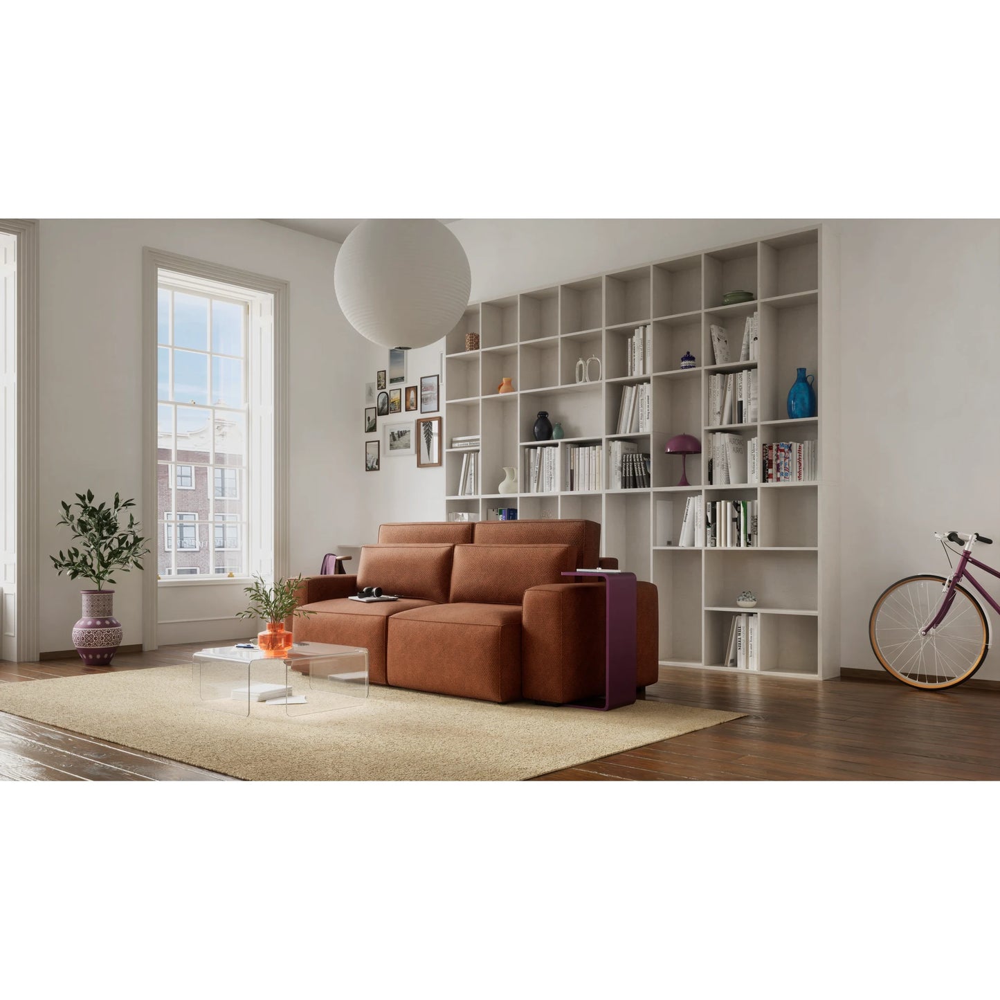 3-Seater Sofa Bed JORDAAN - Brick
