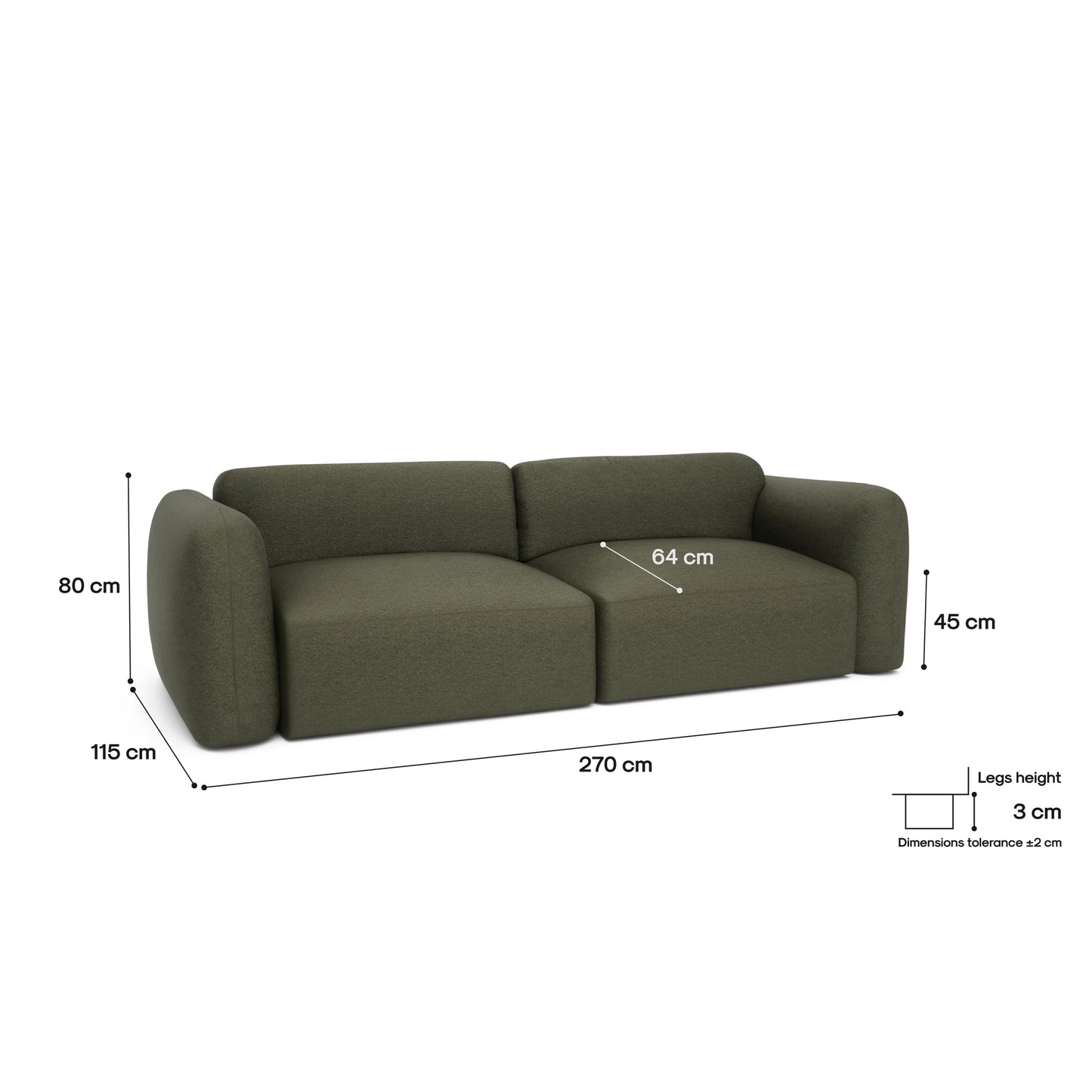 3-Seater Sofa Bed NORREBRO - Green