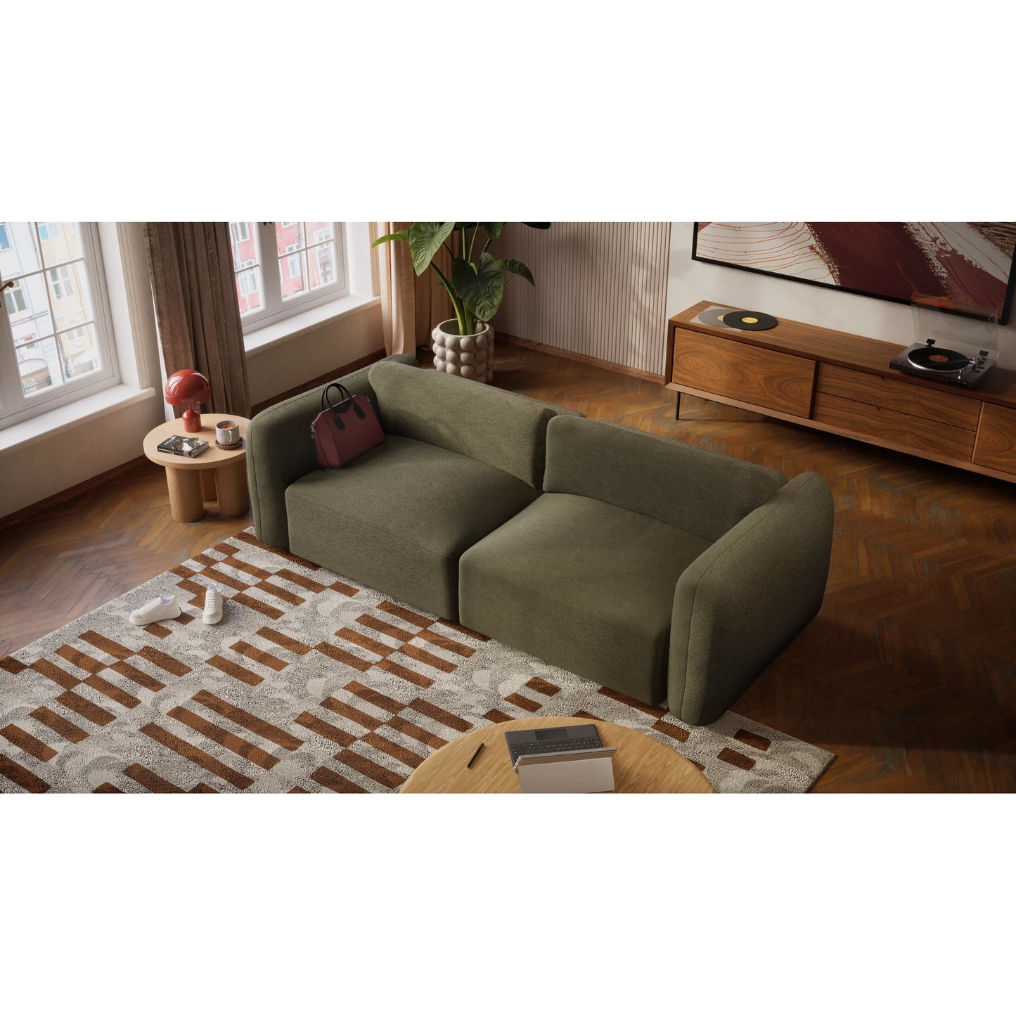 3-Seater Sofa Bed NORREBRO - Green