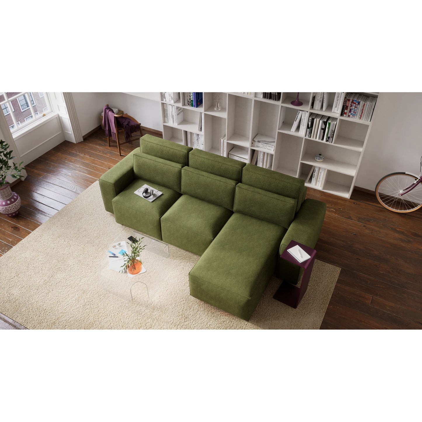 Universal Corner Sofa Bed JORDAAN - Khaki