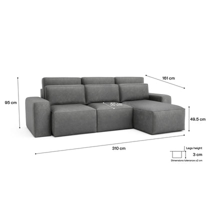 Universal Corner Sofa Bed JORDAAN - Grey
