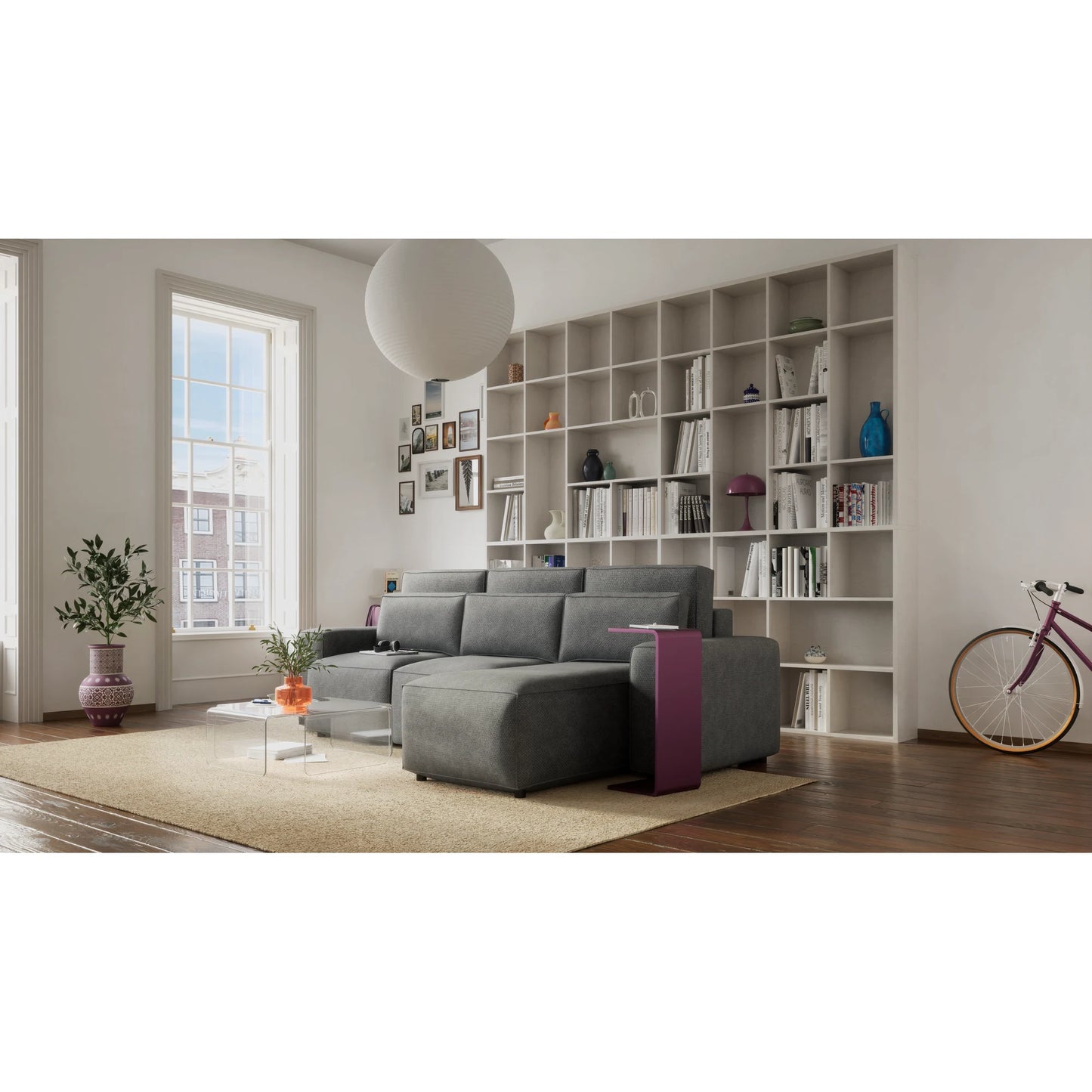 Universal Corner Sofa Bed JORDAAN - Grey
