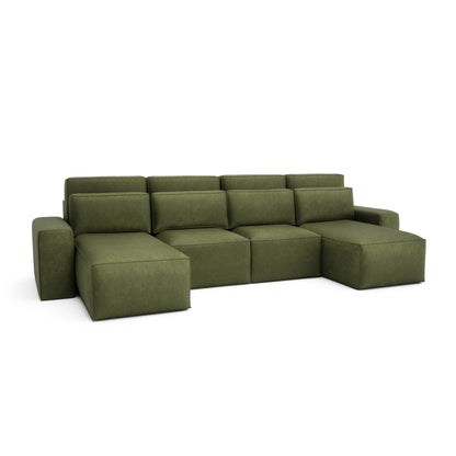 Corner Sofa Bed JORDAAN - U shape - Khaki