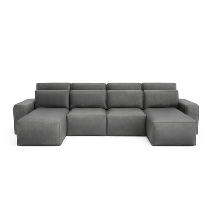 Corner Sofa Bed JORDAAN - U shape - Grey