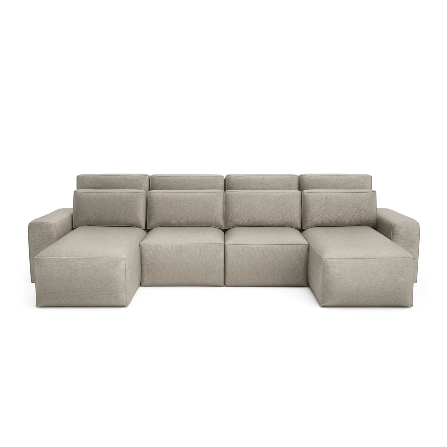 Corner Sofa Bed JORDAAN - U shape - Cream