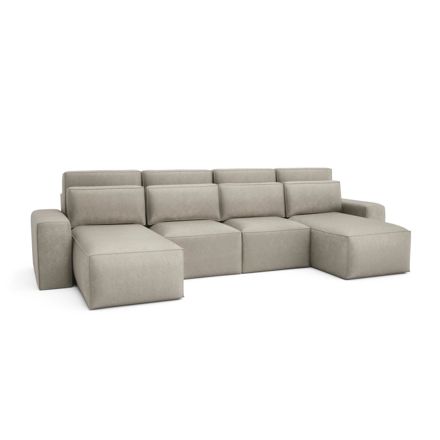 Corner Sofa Bed JORDAAN - U shape - Cream