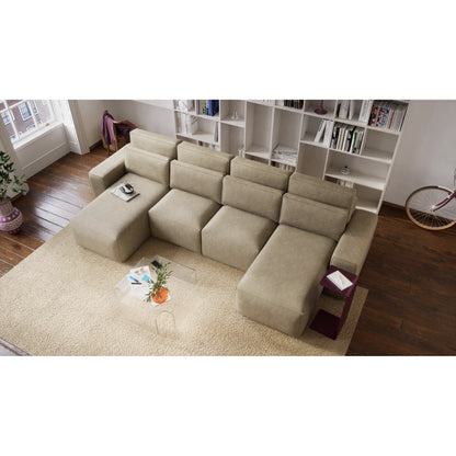 Corner Sofa Bed JORDAAN - U shape - Cream
