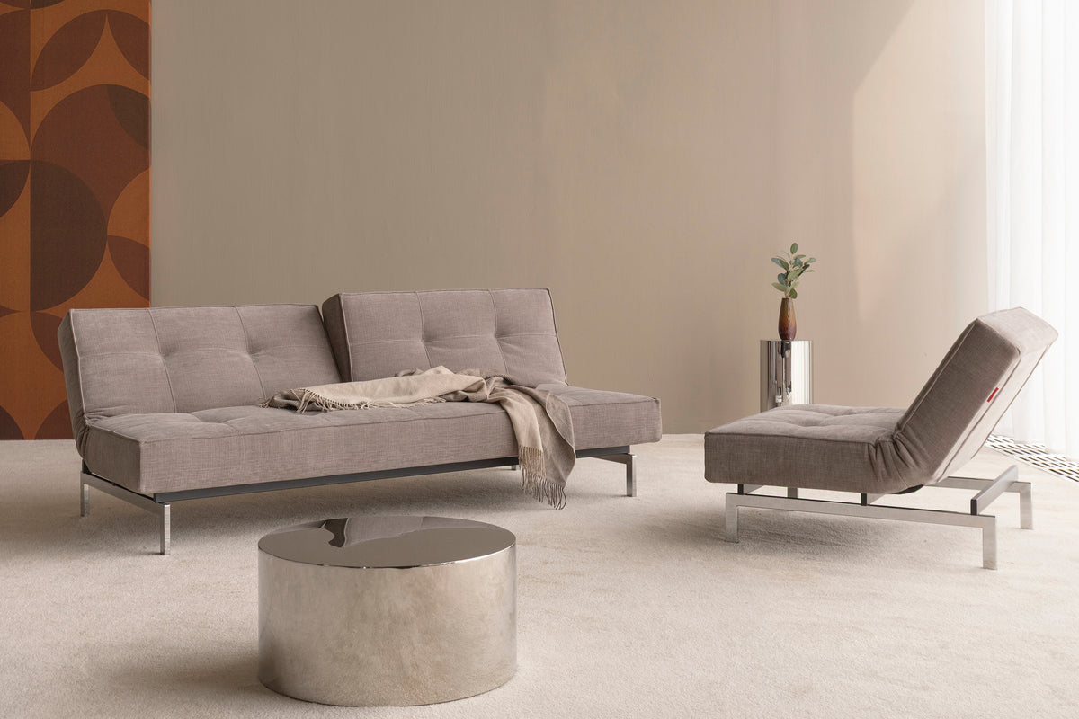 SPLITBACK Sofa Bed Chrome 115x210CM