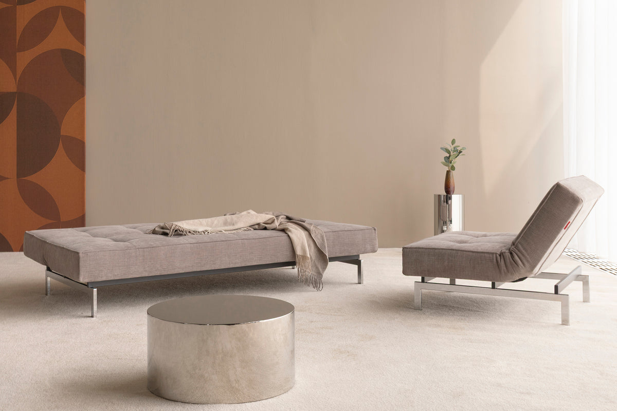 SPLITBACK Sofa Bed Chrome 115x210CM