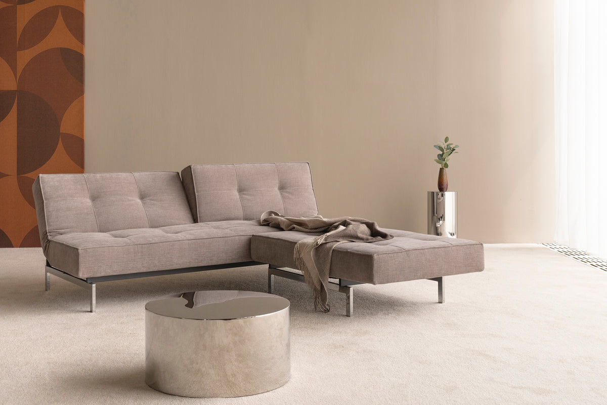 SPLITBACK Sofa Bed Chrome 115x210CM