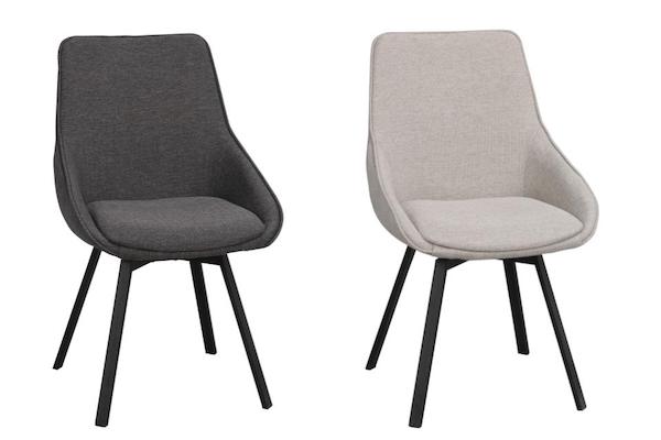 ALISON Swivel Grey Set of 2 Chairs