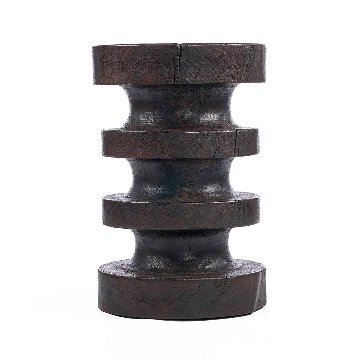 The Mocha Rings Side Table - Dark Walnut