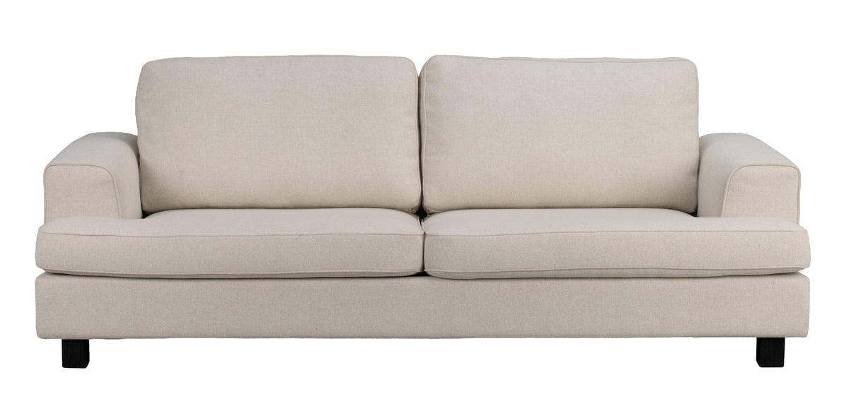 Aberdeen 3-Seater Sofa – Beige / Black Oak
