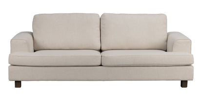 Aberdeen 3-Seater Sofa – Beige / Brown Oak