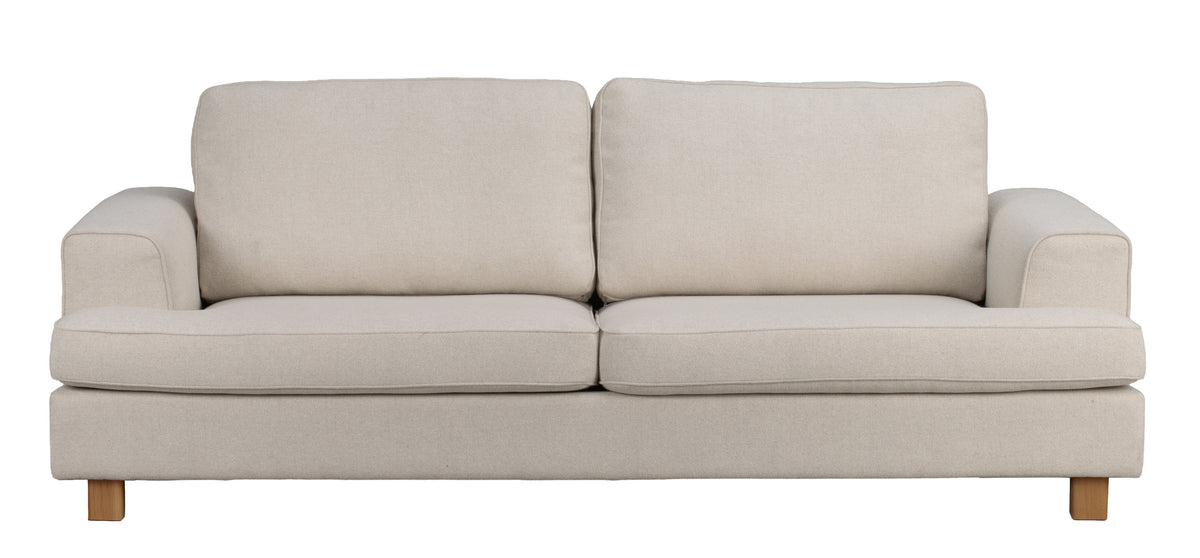 Aberdeen 3-Seater Sofa – Beige / Oak