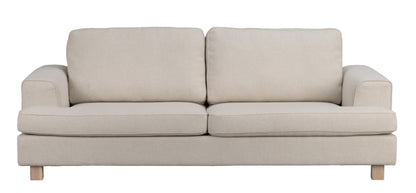 Aberdeen 3-Seater Sofa – Beige / Whitewash Oak